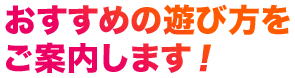 おすすめの遊び方をご案内します！